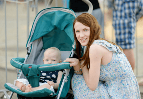 mom with stroller